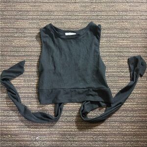 Black Sleeveless Crop Top